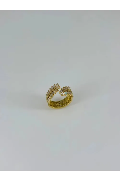 IEG - 14 K Gold Kaplama Zirkon Taşlı Yüzük