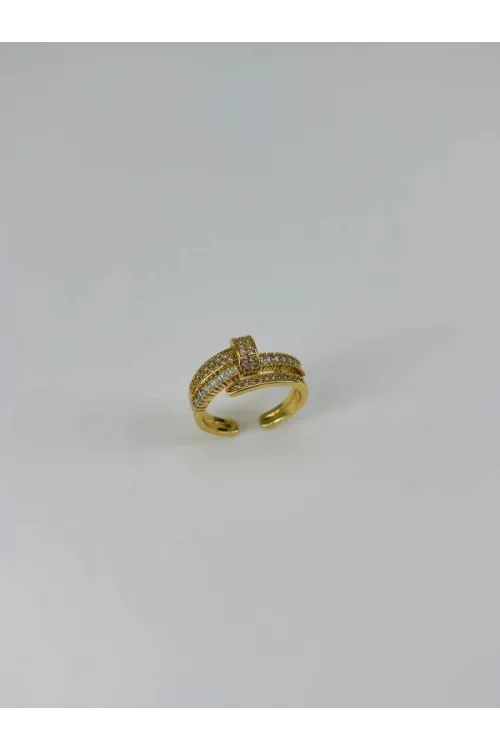 IEG - 14 K Gold Kaplama Zirkon Taşlı Yüzük