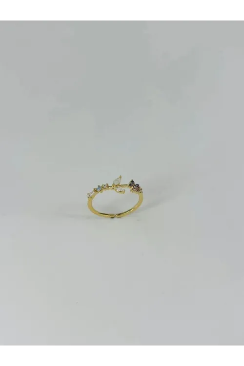 IEG - 14 K Gold Kaplama Zirkon Taşlı Yüzük