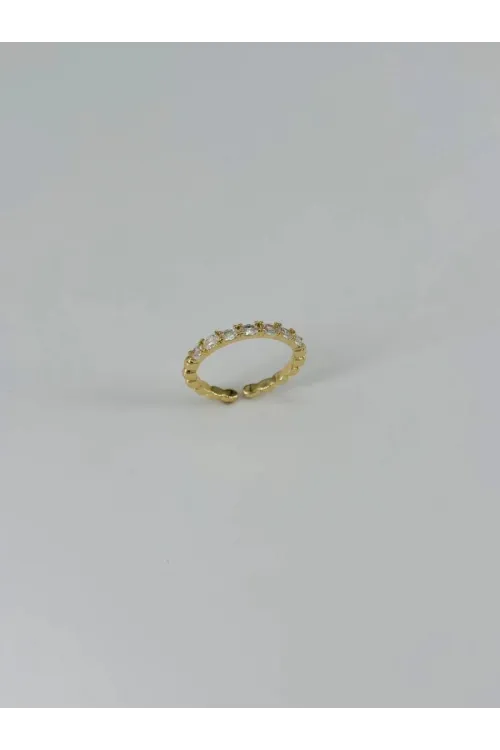 IEG - 14 K Gold Kaplama Zirkon Taşlı Yüzük