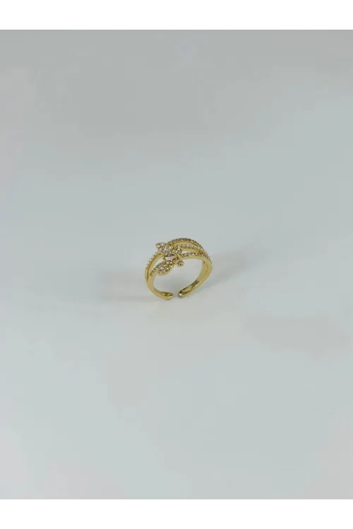 IEG - 14 K Gold Kaplama Zirkon Taşlı Yüzük