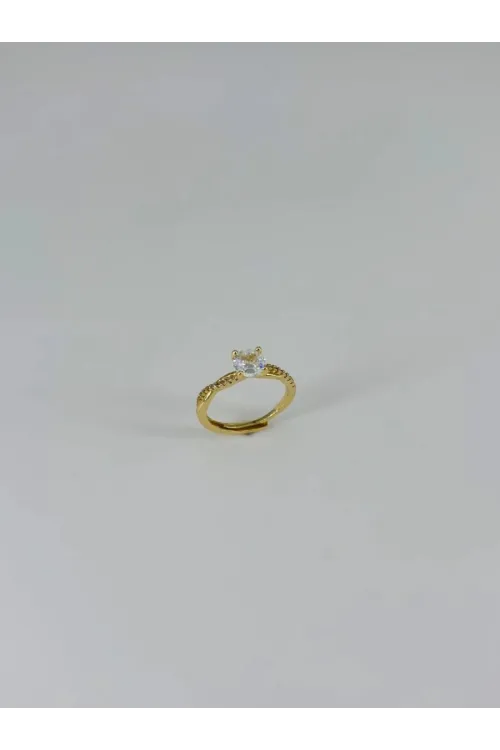 IEG - 14 K Gold Kaplama Zirkon Taşlı Yüzük