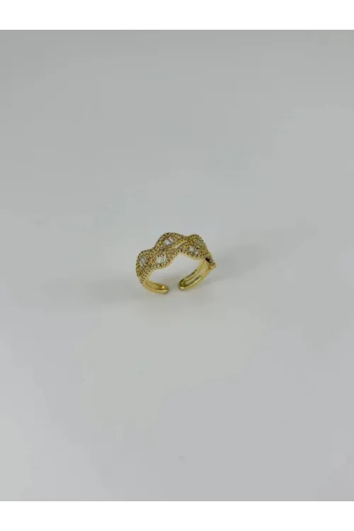 IEG - 14 K Gold Kaplama Zirkon Taşlı Yüzük