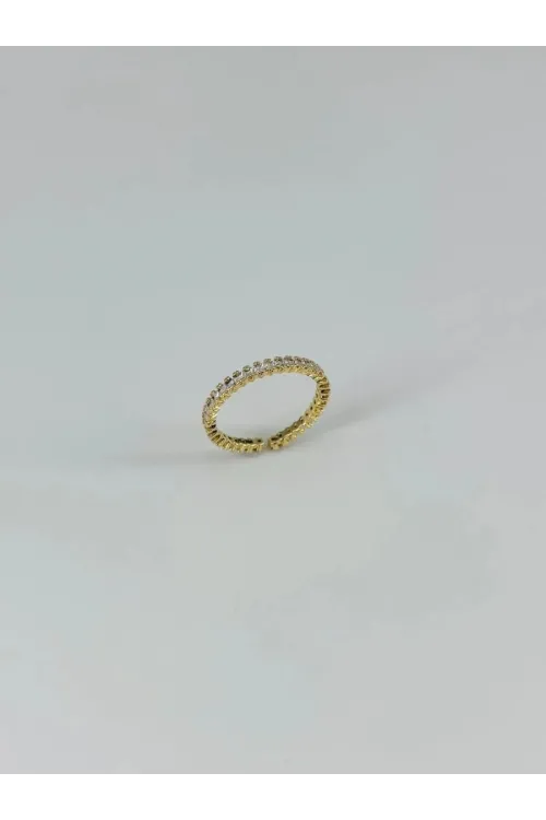 IEG - 14 K Gold Kaplama Zirkon Taşlı Yüzük