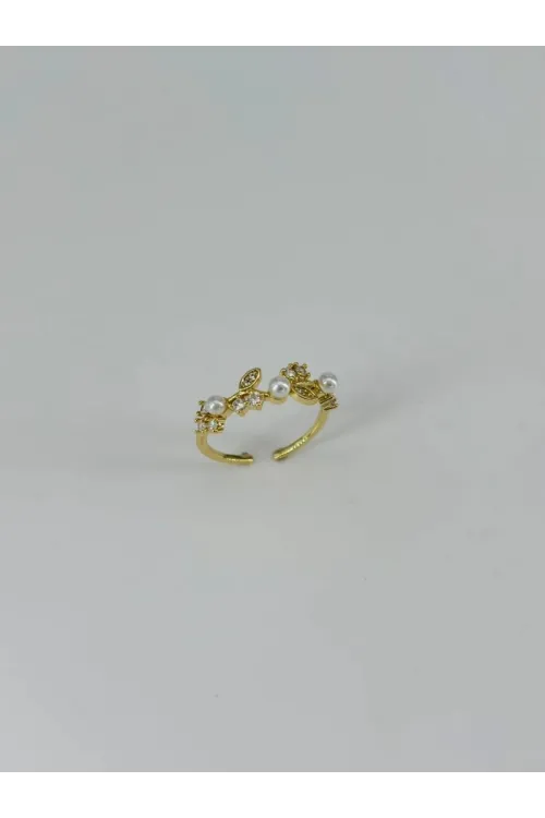 IEG - 14 K Gold Kaplama Zirkon Taşlı Yüzük