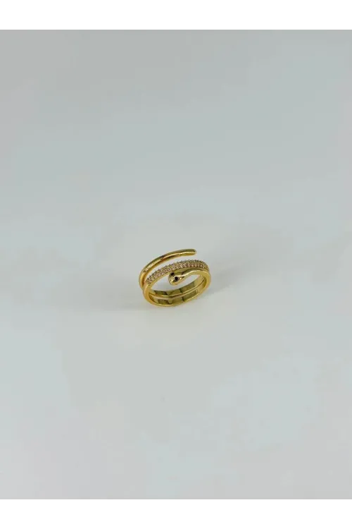 IEG - 14 K Gold Kaplama Zirkon Taşlı Yüzük