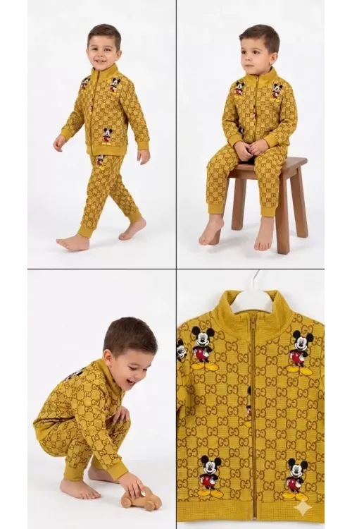 2-5 Yaş Boy Fermuar Detaylı 2 Li Çocuk Takımı