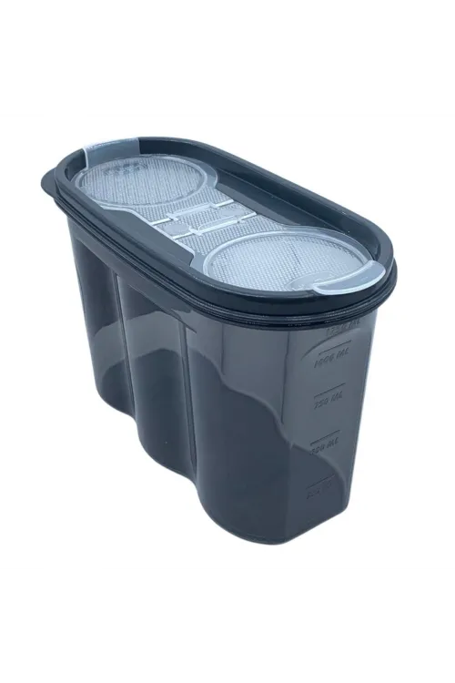 ieg™  2 Kapaklı Ölçekli Erzak Saklama Kabı - 1,2 Litre - SA930