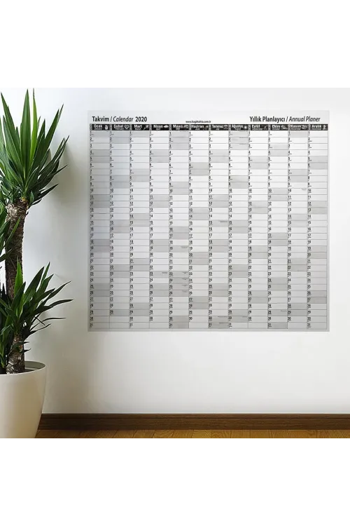 2020 Yıllık Planlayıcı Manyetik Duvar Stickerı Takvim 110x100 cm