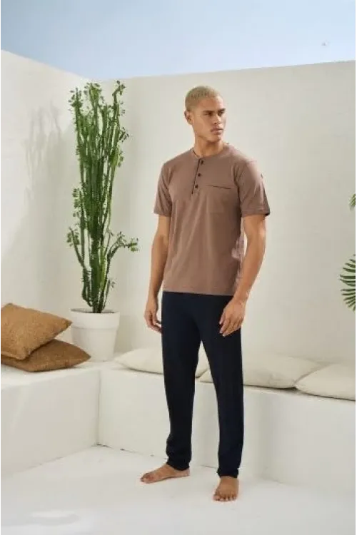 ieg™  2090 Erkek Midi Yaka Pijama Takım