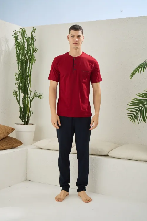 ieg™  2090 Erkek Midi Yaka Pijama Takım