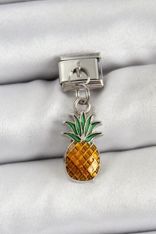 316L Çelik Sallantılı Ananas Model Gümüş Renk Nomination Charm TJ-BC1468
