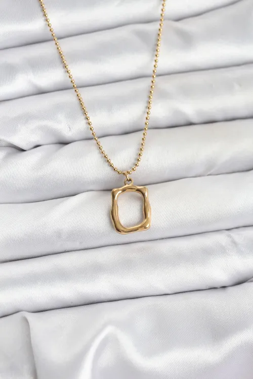 316L Çelik Zincir Gold Renk Model Kadın Kolye TJ-BKO10688