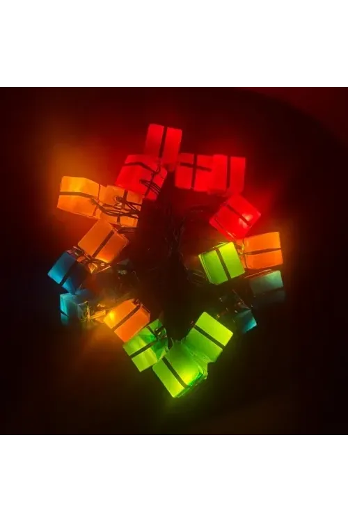 4m 20 LED Pilli Hediye Kutusu Figürlü Lamba