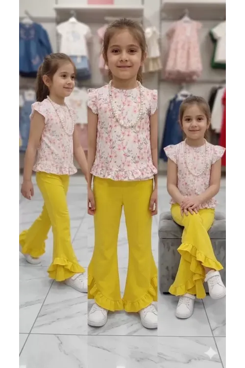 6-7-8 Yaş Kolyeli Full Likra Çocuk Takımı
