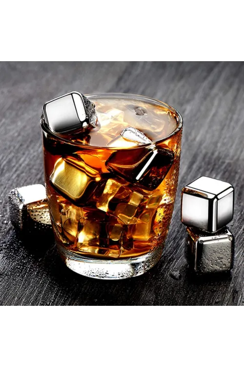 6 Parça Metal Kaplama Soğutma Buz Küpü