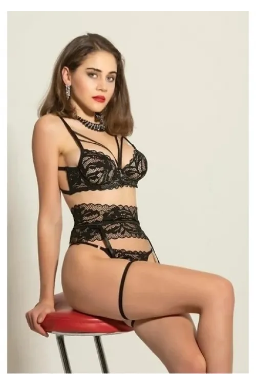 ieg™  6222 Fantezi Sütyen Jartiyer String Takım