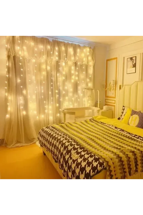 8 Fonksiyonlu Uzaktan Kumandalı Günışığı Perde Peri Led