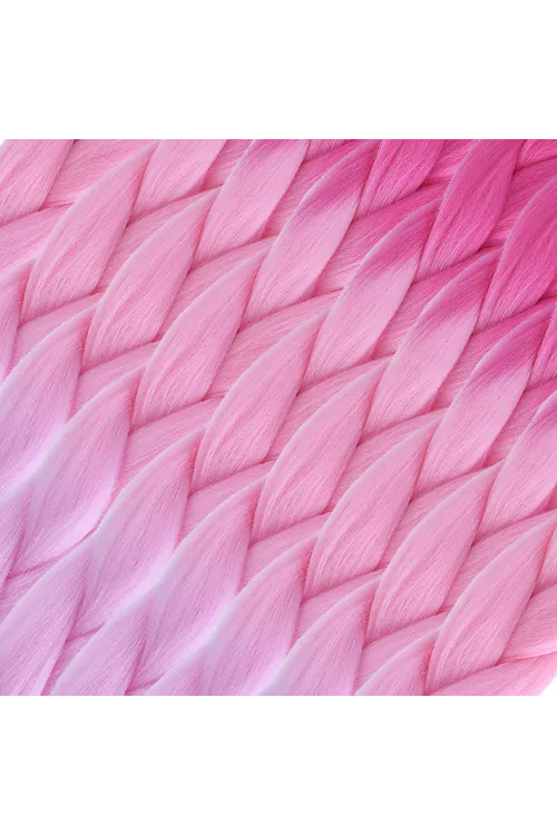 Afrika Örgülük Ombreli Sentetik Saç 100 Gr. - Koyu Pembe / Açık Pembe / Pembe