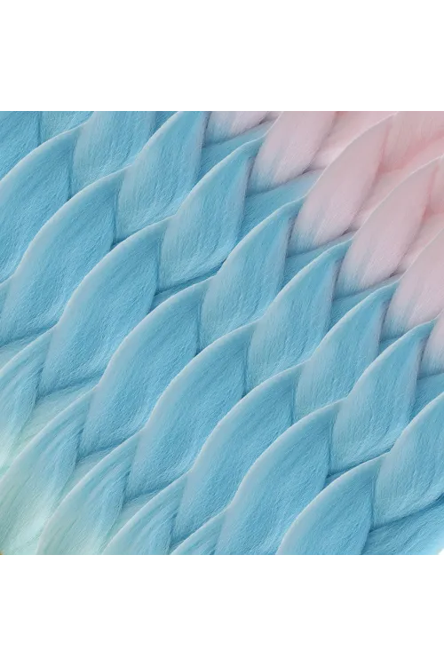 Afrika Örgülük Ombreli Sentetik Saç 100 Gr. - Soft Pembe / Soft Mavi / Soft Yeşil