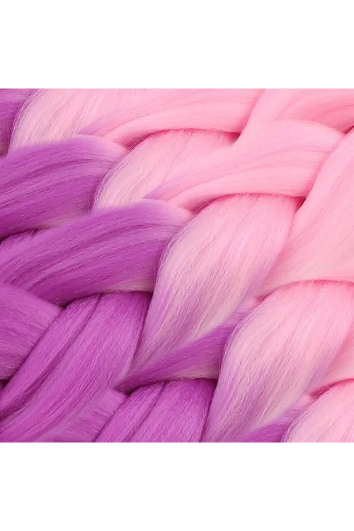 Afrika Örgülük Sentetik Ombreli Saç 100 Gr. - Açık Pembe / Lila