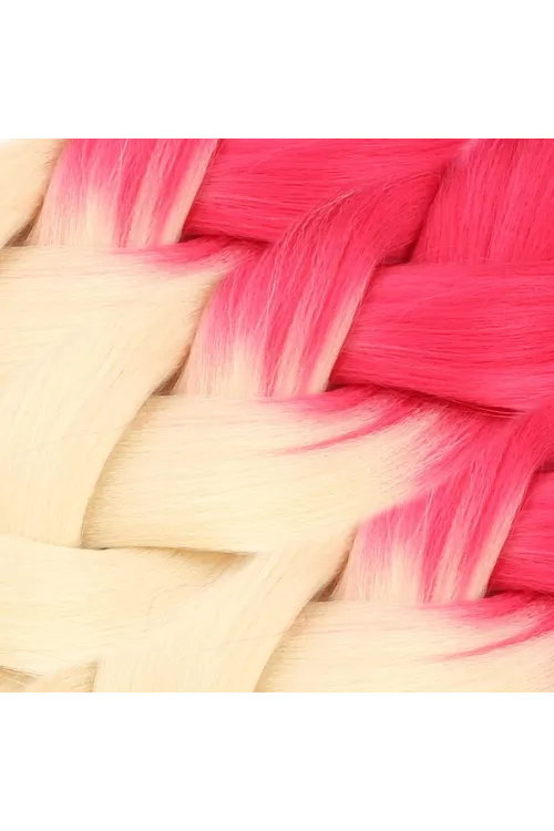 Afrika Örgülük Sentetik Ombreli Saç 100 Gr. - Pembe / Platin