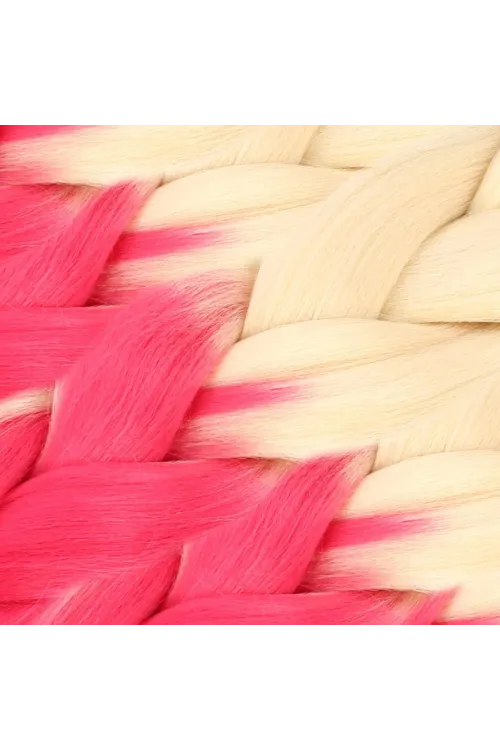 Afrika Örgülük Sentetik Ombreli Saç 100 Gr. - Platin / Pembe