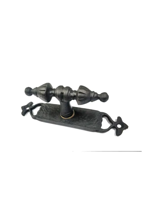 Antika Tarz Dekoratif Pirinç Burma Pencere Kolu - 152x32 mm, Oksit
