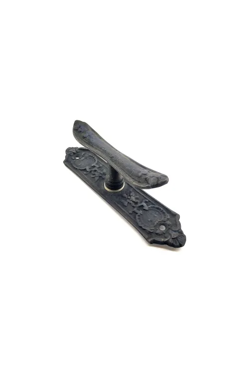 ieg™ Antika Tarz Dekoratif Pirinç Çiçekli Pencere Kolu - 165x38 mm, Oksit