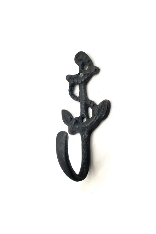 ieg™ Antika Tarz Dekoratif Pirinç Halatlı, Çapa, Denizci, Gemici  Askı - 95x42mm,  Oksit