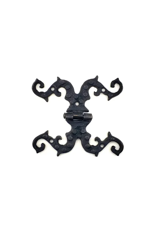 ieg™ Antika Tarz Dekoratif Pirinç Süslü Menteşe - 100x90 mm, Oksit