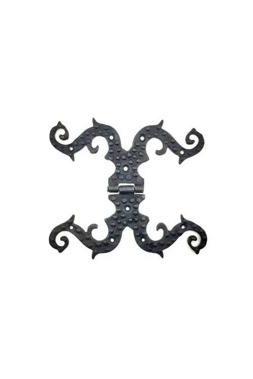 ieg™ Antika Tarz Dekoratif Pirinç Süslü Menteşe - 190x170 mm, Oksit