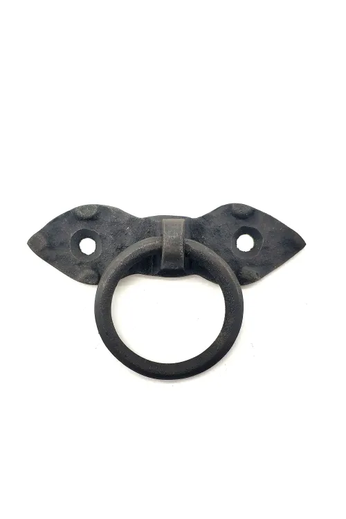 ieg™ Antika Tarz Dekoratif Pirinç Yaprak Mobilya Kulbu, Kapı Kilit Halkası - 80 mm, Oksit