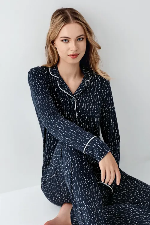 ieg™ Arnetta 3430-S Kadın Gömlek Yaka Pijama Takımı