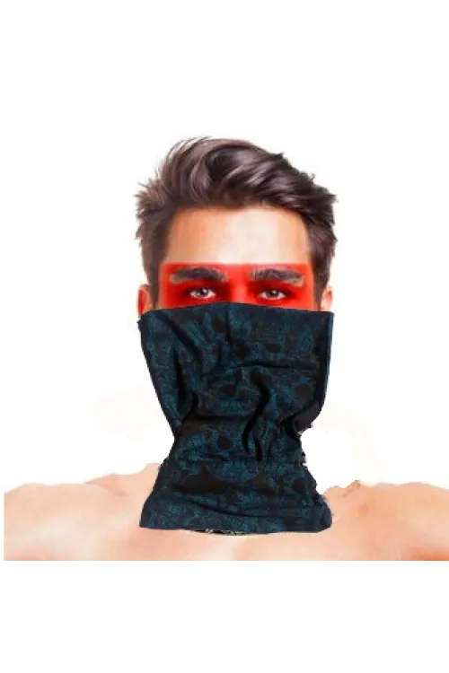 Baf Bandana Çoklu Kafatası Mavi Siyah Maske