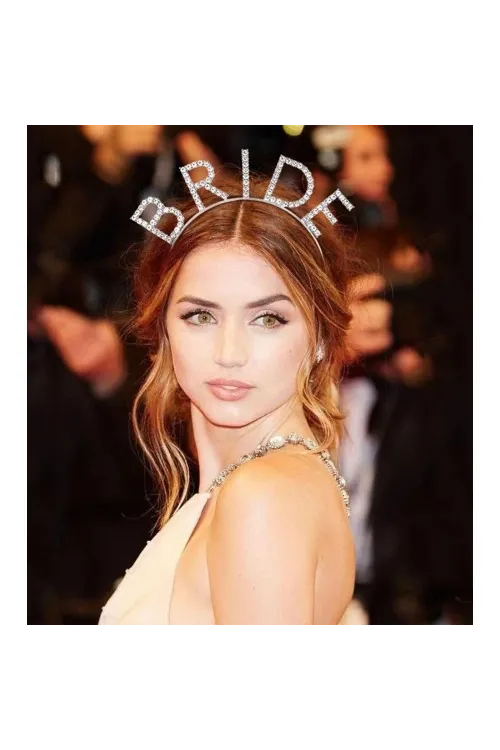 Bekarlığa Veda Kristal Taşlı Gümüş Bride Tacı