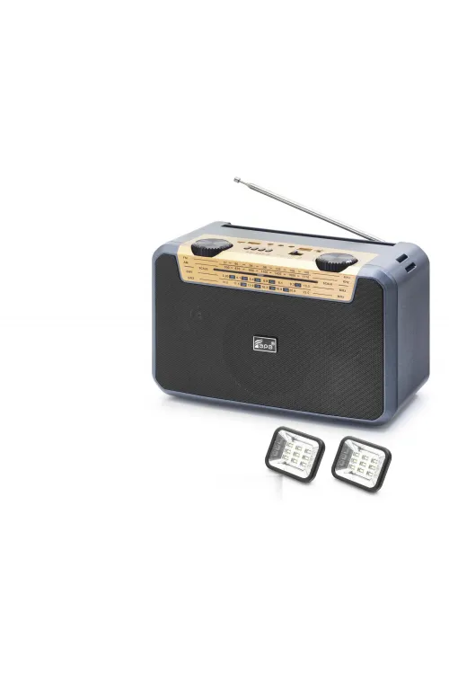 Bluetooth Fm Radyo Usb Tf Aux Solar Şarjli Çift Led Aydinlatmali Kamp Hoparlör FP397S