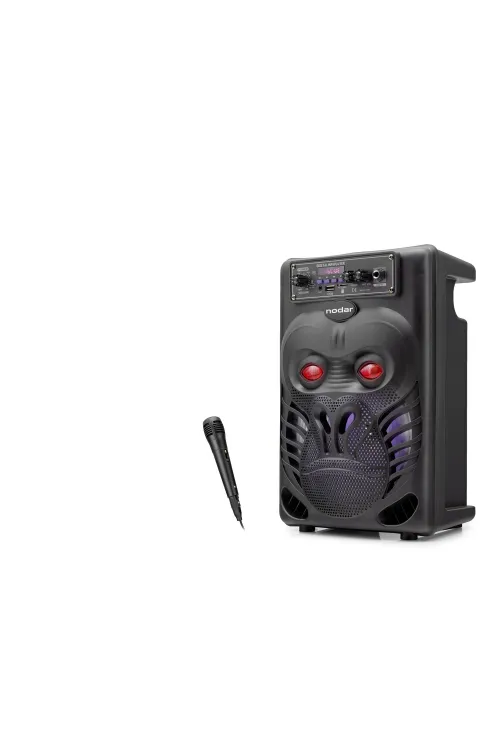 Bluetooth Karaoke Hoparlör Fm 8 Mikrofonlu 34 X 22.7 X 17.6 Cm - Siyah ND2820