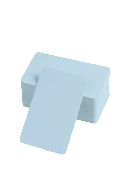 Boş Kelime Kartları 5x8 cm - 50 Adet Oval Kenarlı | Tabu & Not Kartları - Mavi
