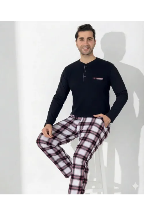 ieg™ Boyraz 0401 Erkek Uzun Kol Pijama Takımı
