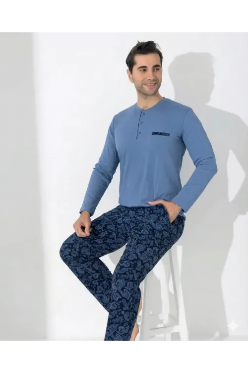 ieg™ Boyraz 0403 Erkek Uzun Kol Pijama Takımı