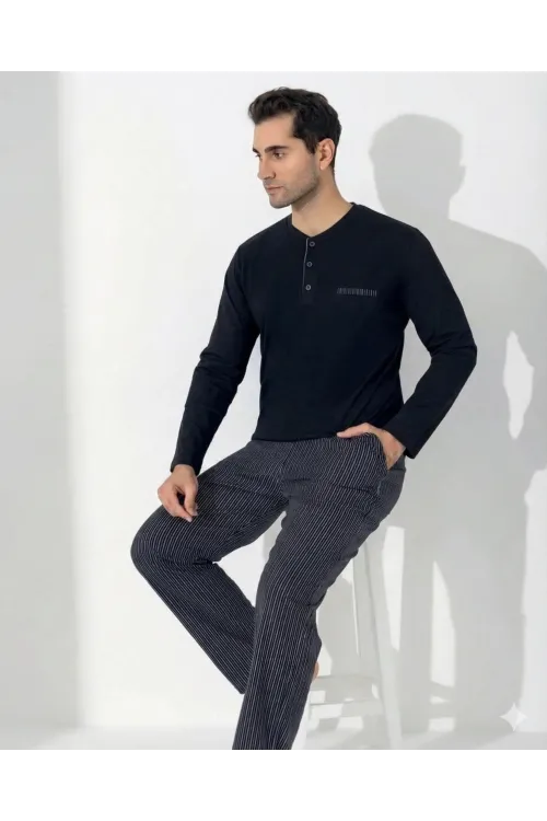 ieg™ Boyraz 0404 Erkek Uzun Kol Pijama Takımı
