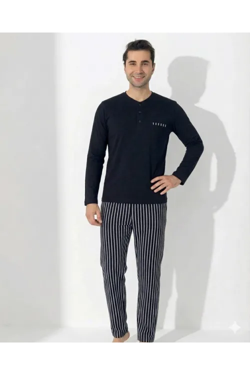 ieg™ Boyraz 0405 Erkek Uzun Kol Pijama Takımı