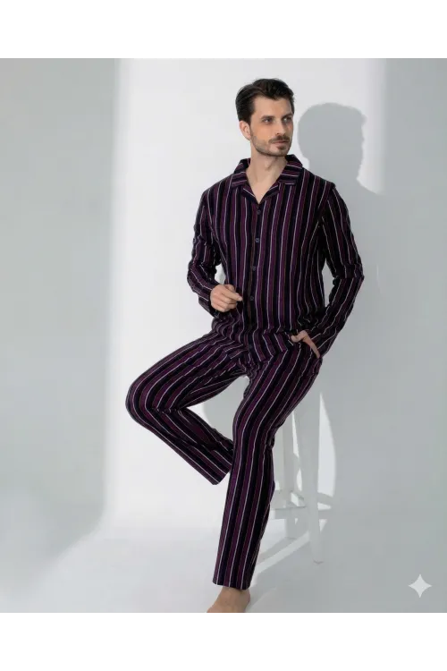 ieg™ Boyraz 70093 Erkek Uzun Kol Penye Pijama Takımı