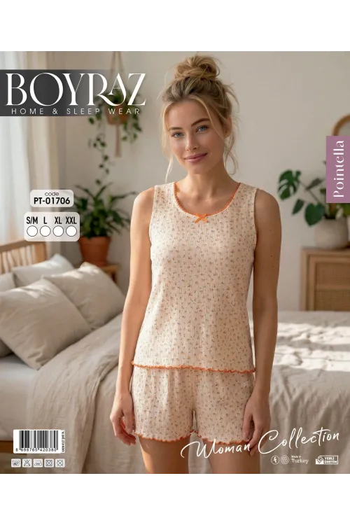 ieg™ Boyraz PT-01706 Kadın Pointella Şortlu Takım