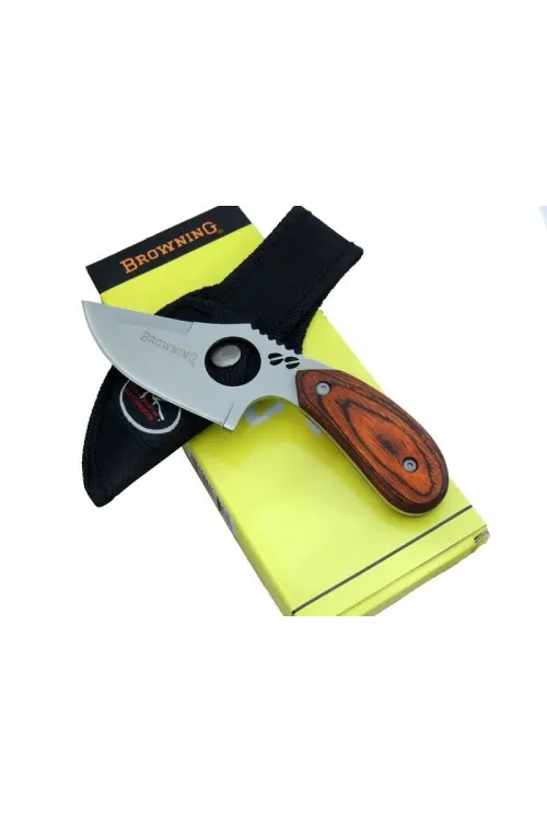 ieg™ Browning 087 Yüzme Kamp Bıçak 16 cm - Ahşap Sap, Özel Kılıflı