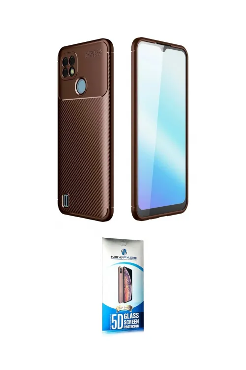 ieg™ C21 Kılıf Eksen Form Prime - Siyah 5D Eko Cam Ekran Koruyucu