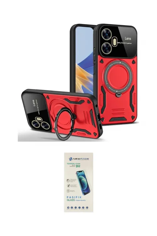 ieg™ C55 Kılıf Kıvılcım Modern Serisi - Şeffaf Pasifik Cam Ekran Koruyucu