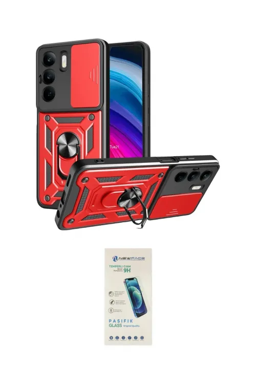ieg™ C75 4G Kılıf Ahenk Klasik - Şeffaf Pasifik Cam Ekran Koruyucu