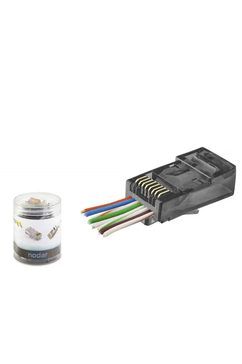 Cat6 Ez Rj45 Konnektör - 100 Adet Siyah / Özel Plastik Kutulu ND2402
